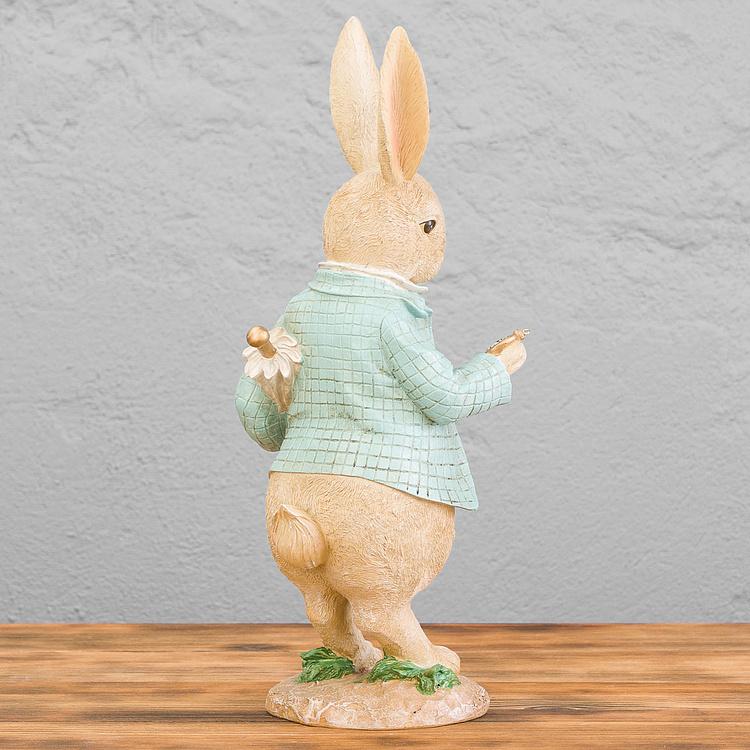 Новогодняя фигурка Опаздывающий кролик Too Late Rabbit Cream Blue 41 cm