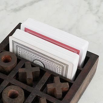 Набор настольных игр Cards, Tic Tac Toe And Dices In Boat Box