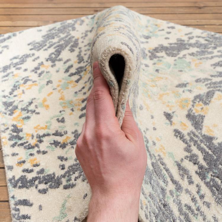 Прикроватный ковёр с коротким ворсом Белые перья Magic Feathers White