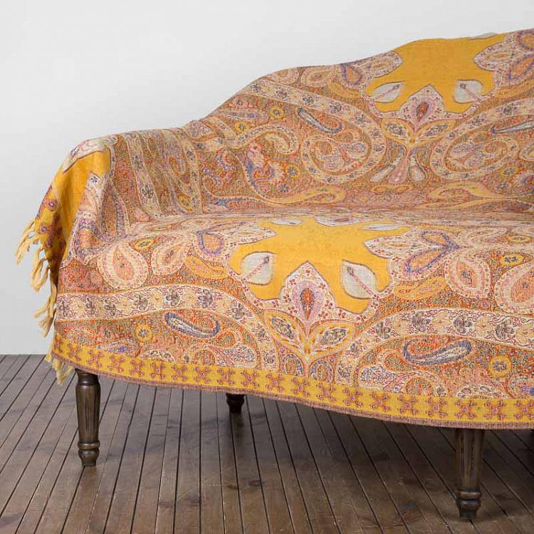 Двустороннее покрывало Варанаси, жаккард и варёная шерсть, 150x310 см Pure Wool Jacquard Throw Varanasi 150x310 cm