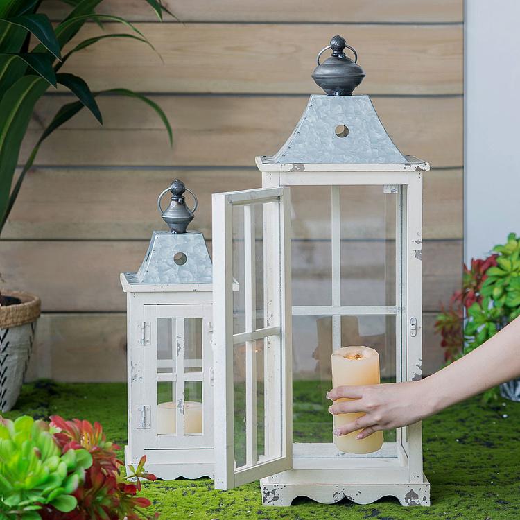 Набор из двух подсвечников-фонарей Эвелин Set Of 2 Enclosed Square Lanterns Evelyn