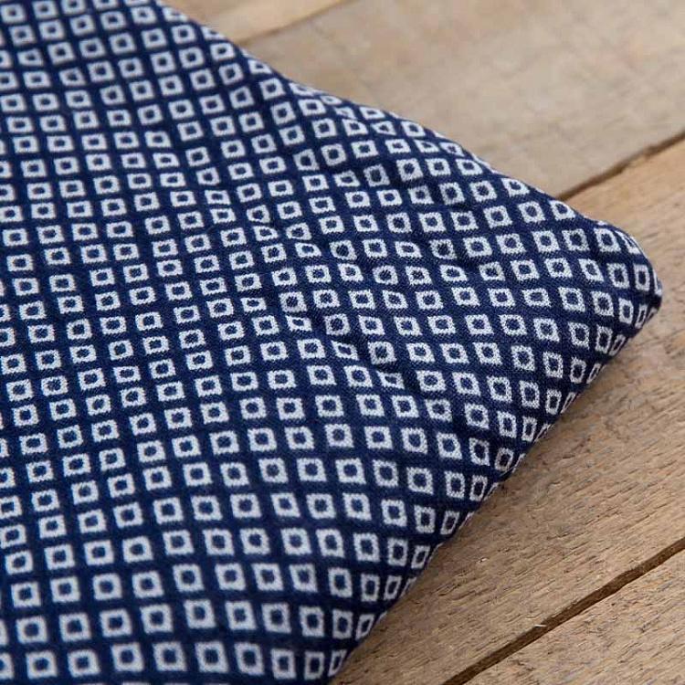 Махровое полотенце для рук и лица Японский узор Хиши, 50x100 см Japanese Fine Pattern Hishi Dark Blue 50x100 cm