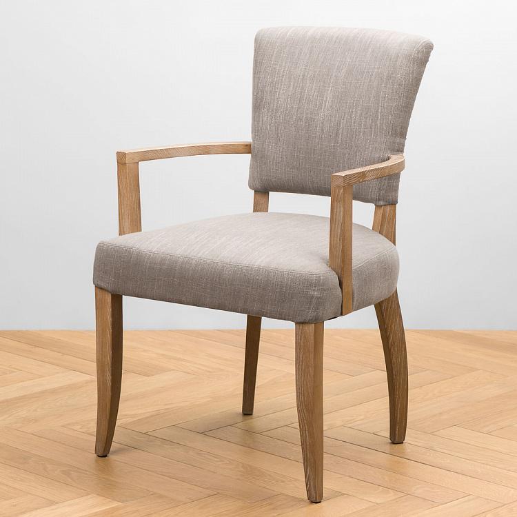 Стул Мами с подлокотниками, песочные ножки Mami Dining Chair With Arms, Oak Sandwashed