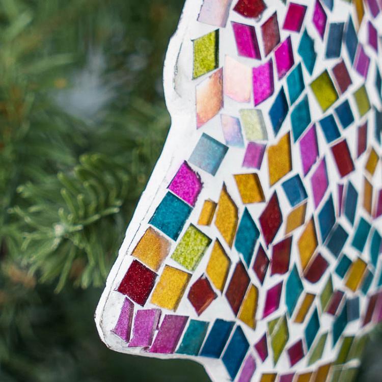 Ёлочная игрушка Разноцветная ёлочка Multi-Colored Herringbone Pendant 11 cm