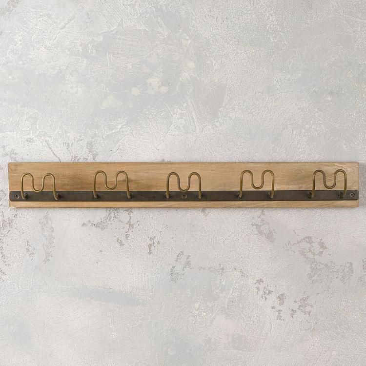 Пятиместная настенная вешалка для одежды Волна Wall Coat Rack 5 Hooks Wave