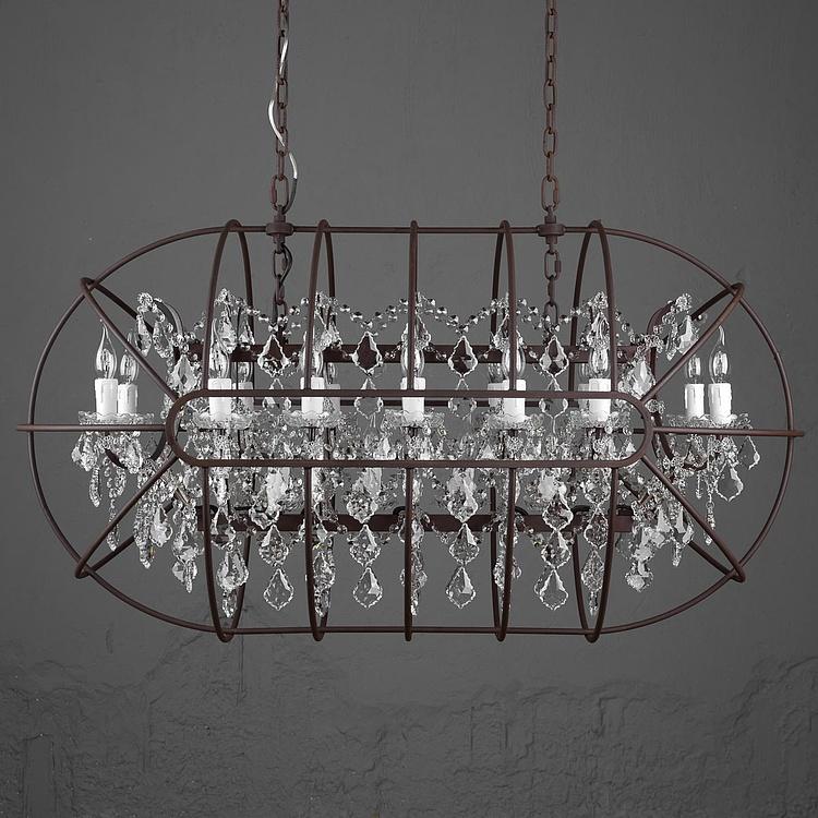 Прямоугольная Хрустальная люстра с гироскопом, S Gyro Crystal Rectangular Pendant Small