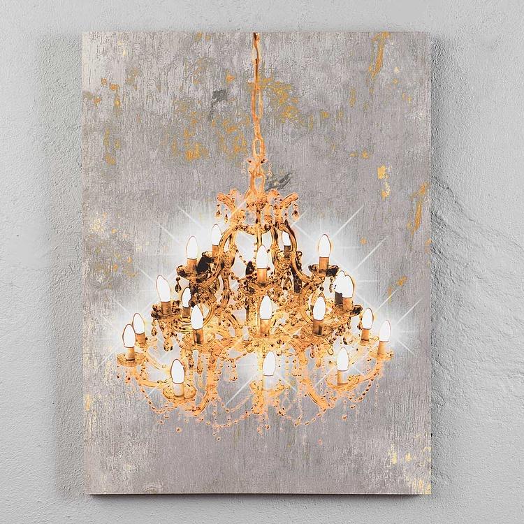 Картина-принт диптих со светодиодной подсветкой Большая люстра  Set Of 2 Prints Grand Chandelier With Led