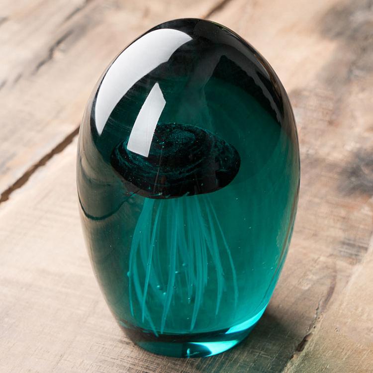 Пресс-папье Медуза в голубой лагуне Glass Paperweight Blue Lagoon Jellyfish