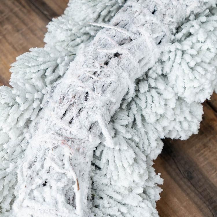 Новогодний заснеженный венок из шишек Wreath Pine With Snow 51 cm