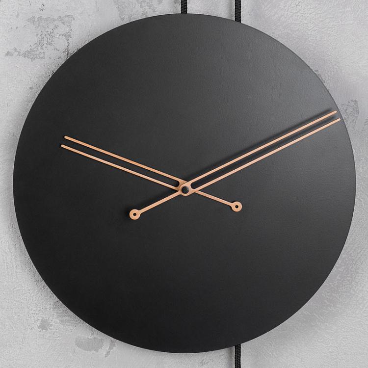Настенные часы с циферблатом чёрного цвета Безмятежность, M Serenity Clock Medium, Black