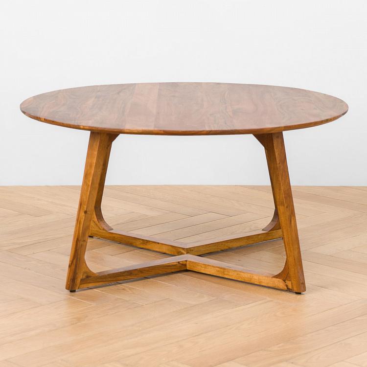 Круглый журнальный стол Кафка Kafka Round Acacia Coffee Table