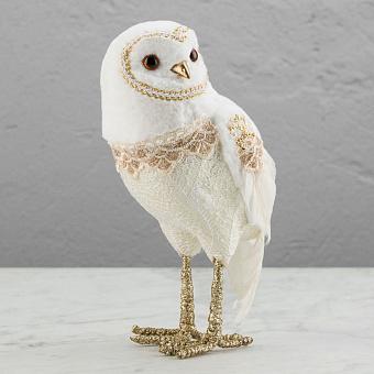 Furry Lace Owl Cream Gold