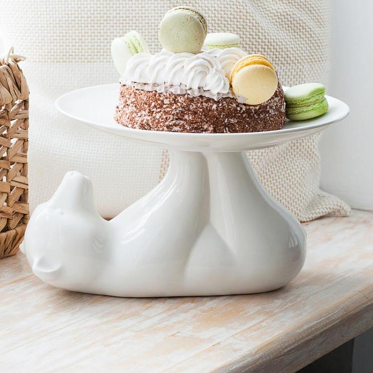 Сервировочная подставка-тортовница Медведь, M Decorative Plate Bear Medium