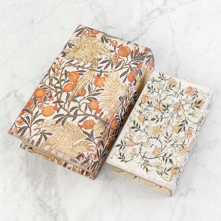Набор из двух шкатулок Попугаи и цветы Set Of 2 Book Boxes Parrots And Flowers