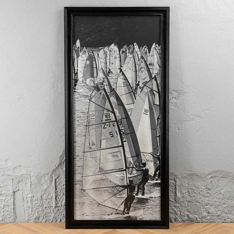 Панорамный фото-принт в раме Парусники, левая часть Windsails Panoramic 1 Left