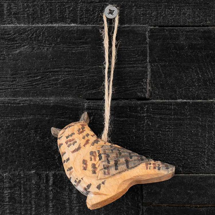 Подвесное украшение Сова Hanging Wooden Owl 8 cm
