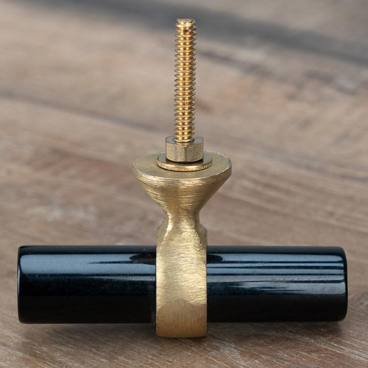 Мебельная ручка Свиток чёрный Scroll Knob Black