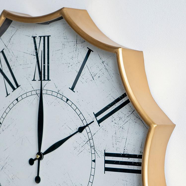 Настенные часы Додекагон с винтажным эффектом Dodecagon Weathered White Wall Clock
