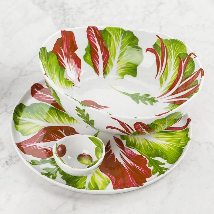 Овальная салатница Средиземноморская диета Листья салата Dieta Mediterranea Insalate Oval Bowl