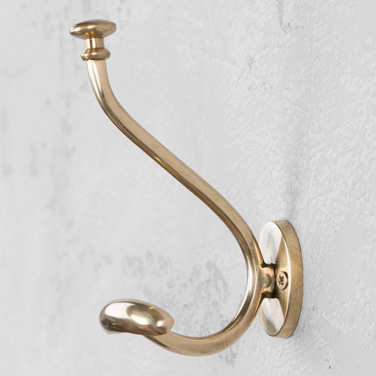 Двухрожковый крючок цвета состаренного золота Single Hook Antique Gold