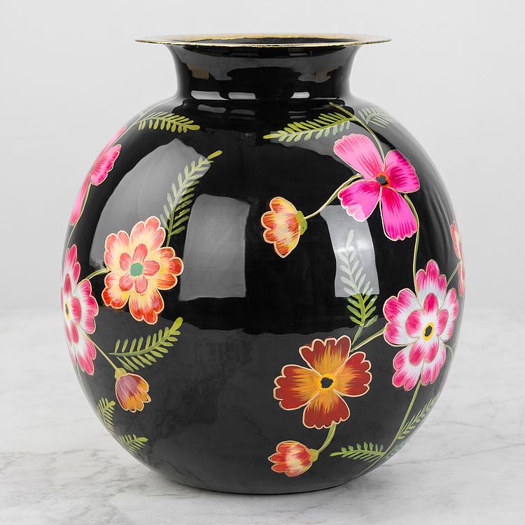 Ваза Лореа с цветами и ручной росписью Metal Vase Lorea Hand Painted