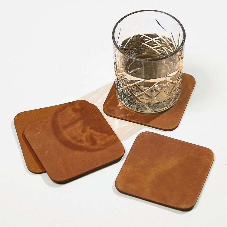 Набор из пяти квадратных подставок под стаканы и чайник Карамель Олд Set Of 5 Square Coasters Caramel Old