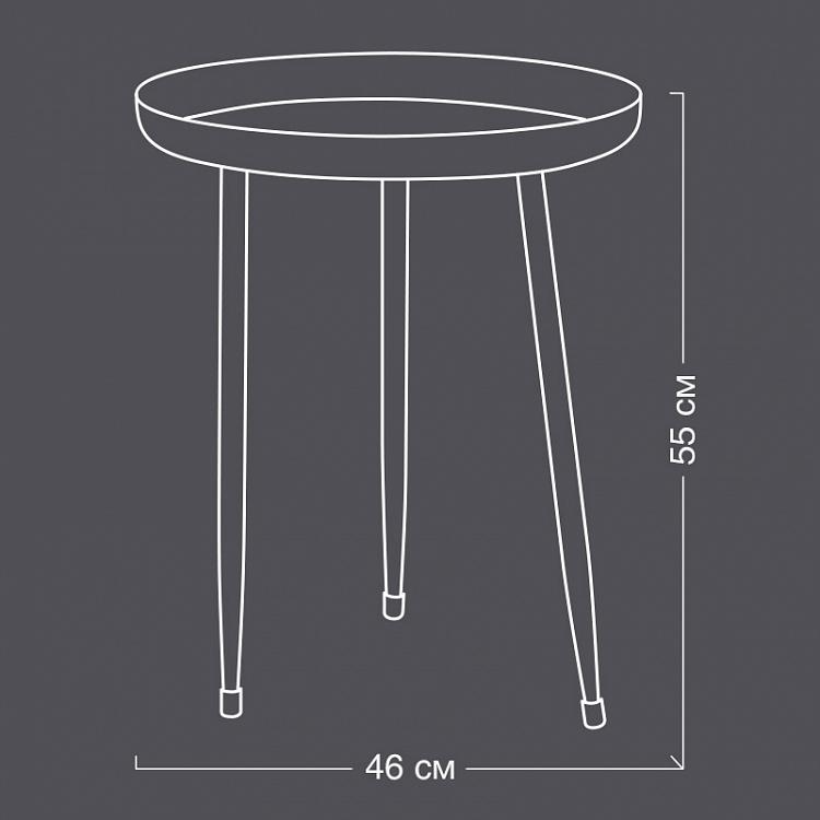 Бордовый журнальный столик Шейдс, L Side Table Shades Gold/Burgundy Large