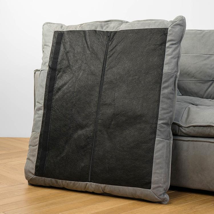 Трёхместный кожаный диван Сити, ножки цвета латуни City 3 Seater, Brass Metal Leather RM