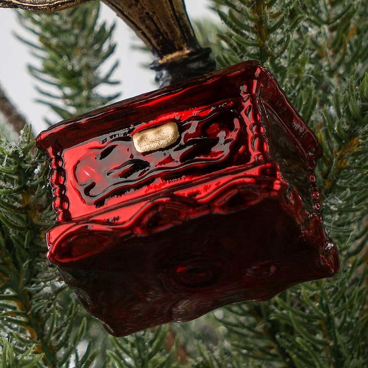 Ёлочная игрушка Граммофон Glass Hanger Gramophone Red 11 cm