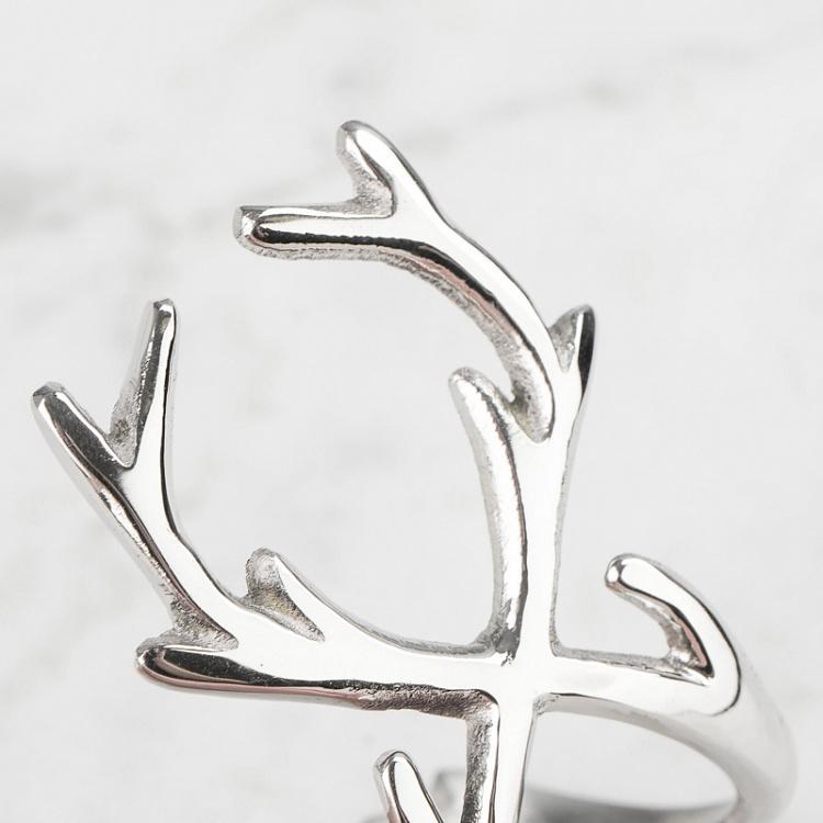 Кольцо для салфетки Оленьи рога Antler Napkin Ring Silver