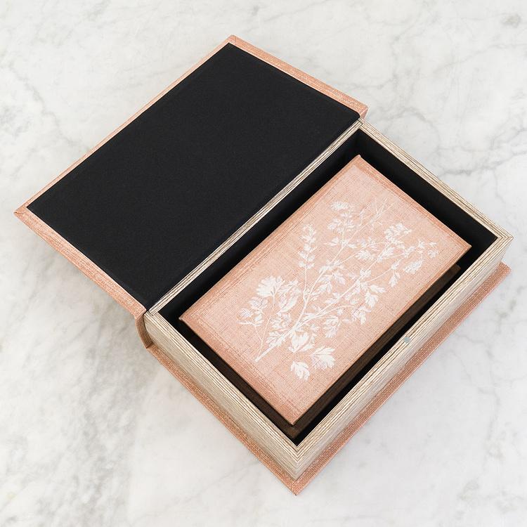 Набор из двух шкатулок с цветочным узором Set Of 2 Book Boxes Linen Floral Motif