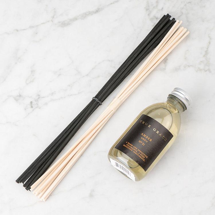 Жидкость для аромадиффузора с палочками Янтарь, 200 мл Small Reed Diffuser Refill Amber 200 ml