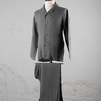 Crepe Gauze Pajamas Sleep Wear Dark Grey M