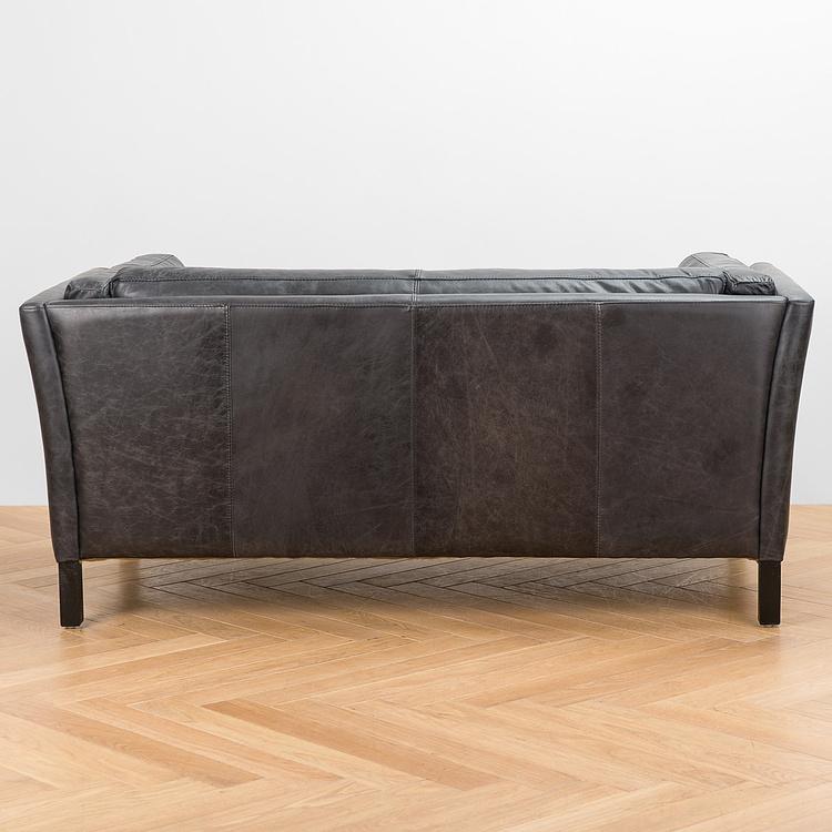 Двухместный диван Томми, чёрные ножки Tommy 2 Seater, Black Wood D