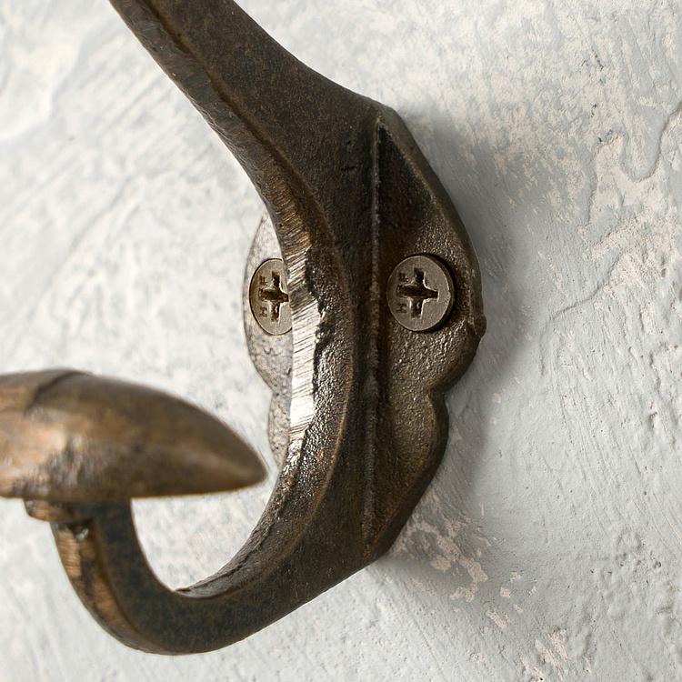 Двухрожковый высокий крючок Ар-Нуво Art Nouveau Tower Hook Antique