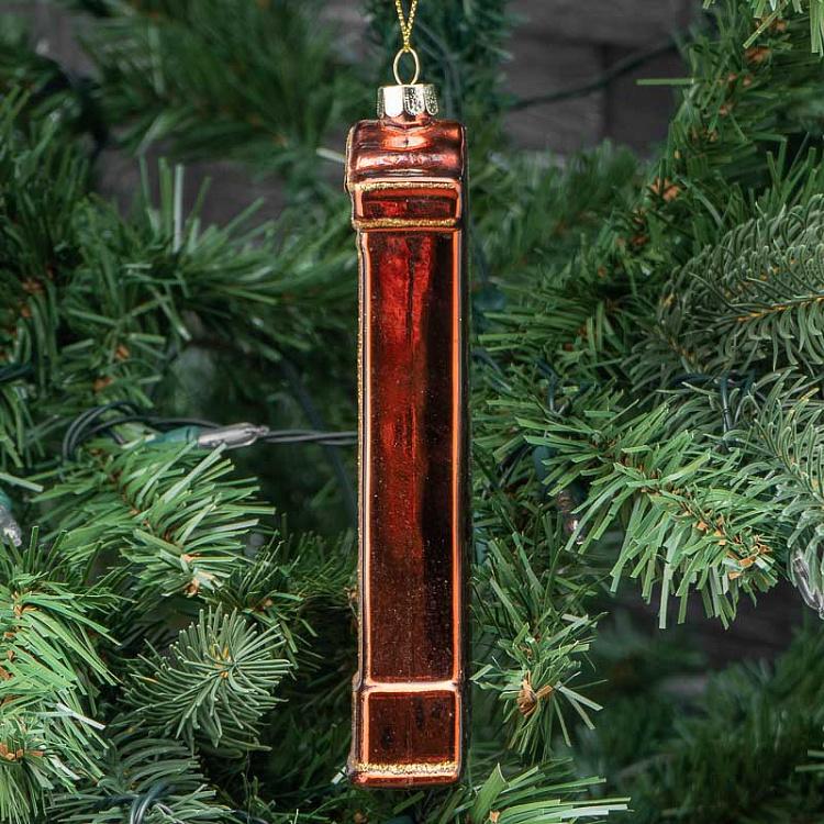 Ёлочная игрушка Дедушкины часы Glass Grandfather Clock Brown/Gold 15,5 cm