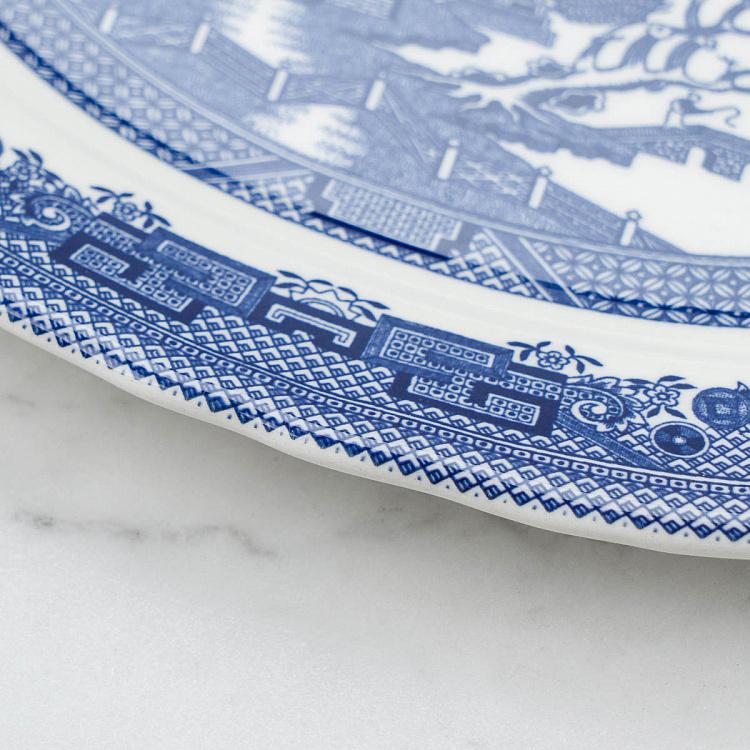 Овальное сервировочное блюдо Голубая ива, M Blue Willow Oval Serving Plate Medium