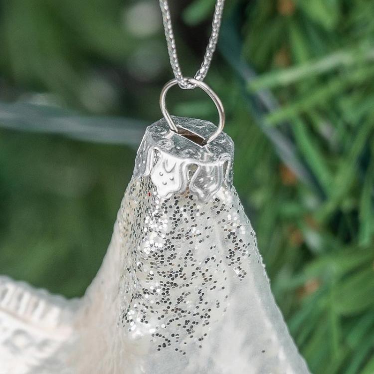 Ёлочная игрушка Морская звезда с жемчугом Glass Pearl Starfish White 12 cm