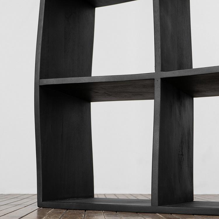 Чёрный стеллаж из дерева манго Бриз Brise Black Bookcase