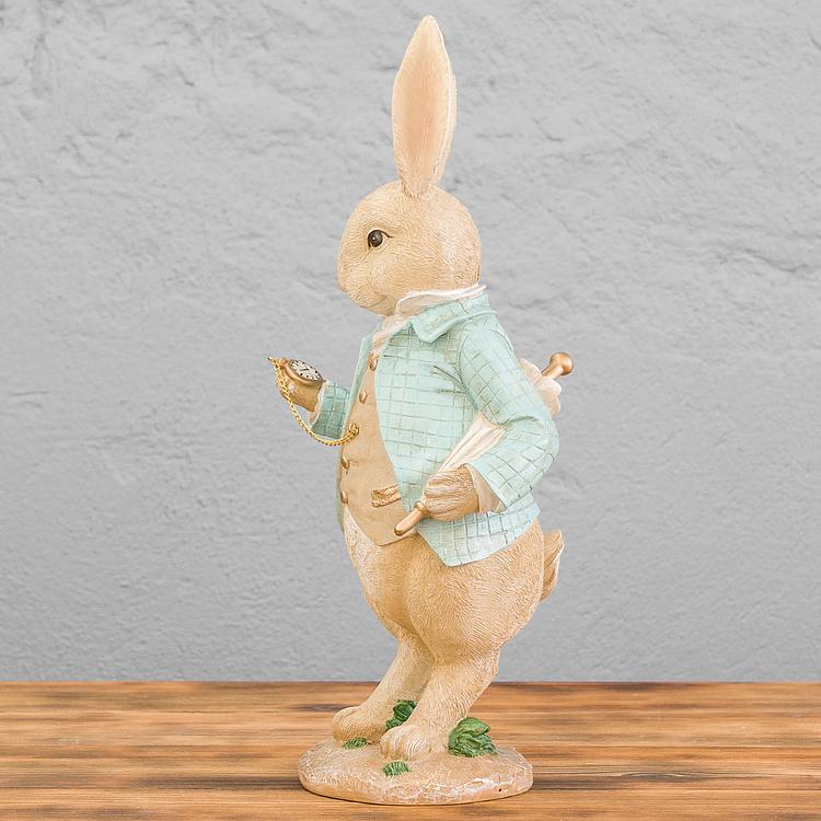 Новогодняя фигурка Опаздывающий кролик Too Late Rabbit Cream Blue 41 cm