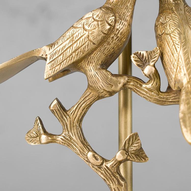 Настольная лампа с серым абажуром Две птицы Table Lamp With Gray Shade Two Birds