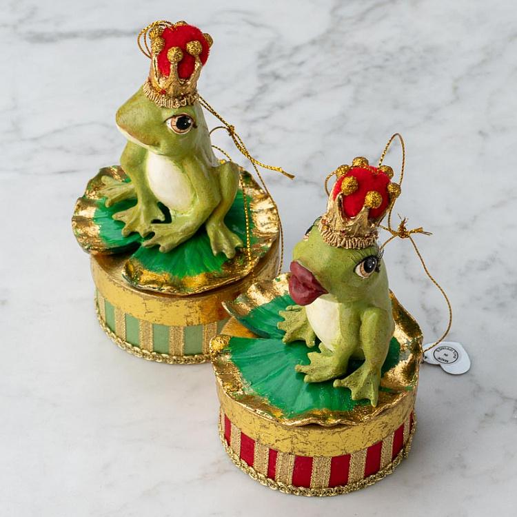 Набор из двух шкатулок Принц и принцесса лягушки Set Of 2 Frogs Prince On Box 13,5 cm