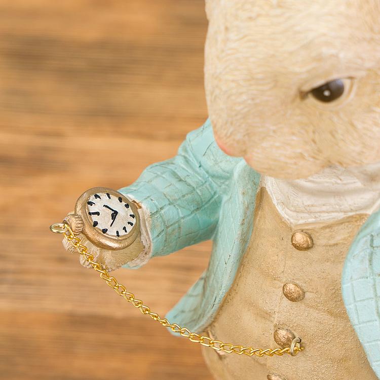 Новогодняя фигурка Опаздывающий кролик Too Late Rabbit Cream Blue 41 cm