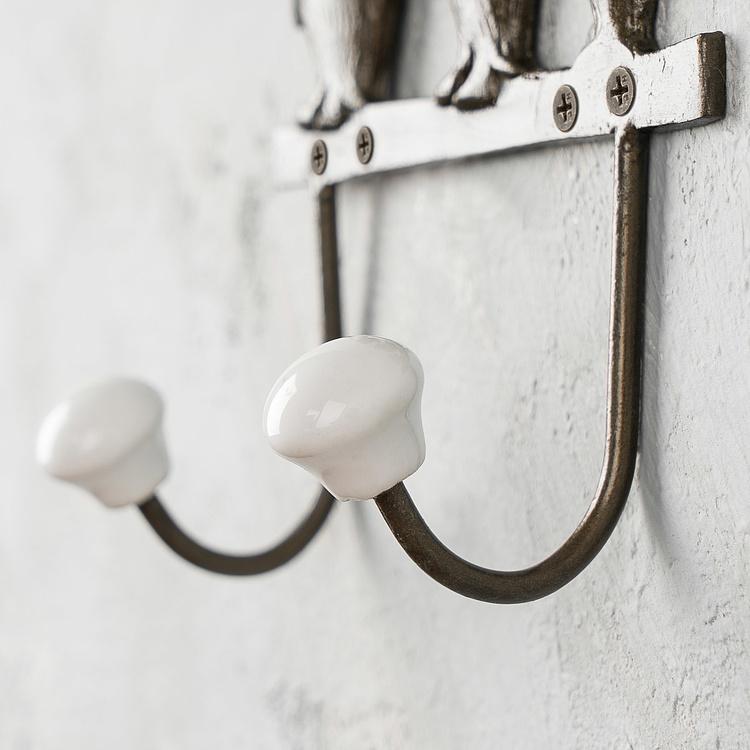 Двухместная настенная вешалка Тройка пингвинов Penguin Triplet Coat Rack 2 Hooks