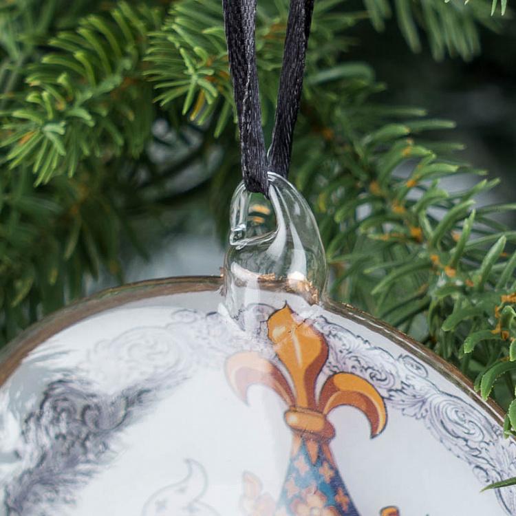 Ёлочная игрушка Медальон с гербом Королевская лилия Medallion With Coat Of Arms Fleur De Lis 10 cm