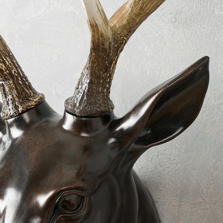 Настенное украшение Голова оленя чёрная Wall Object Deer Head