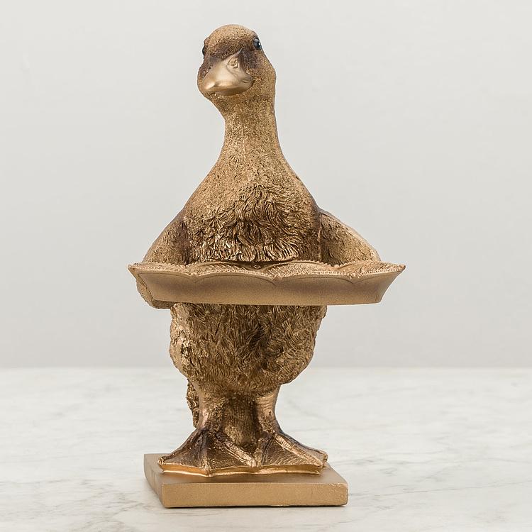 Подставка для мелочей и украшений Золотая утка Card Holder Duck Gold
