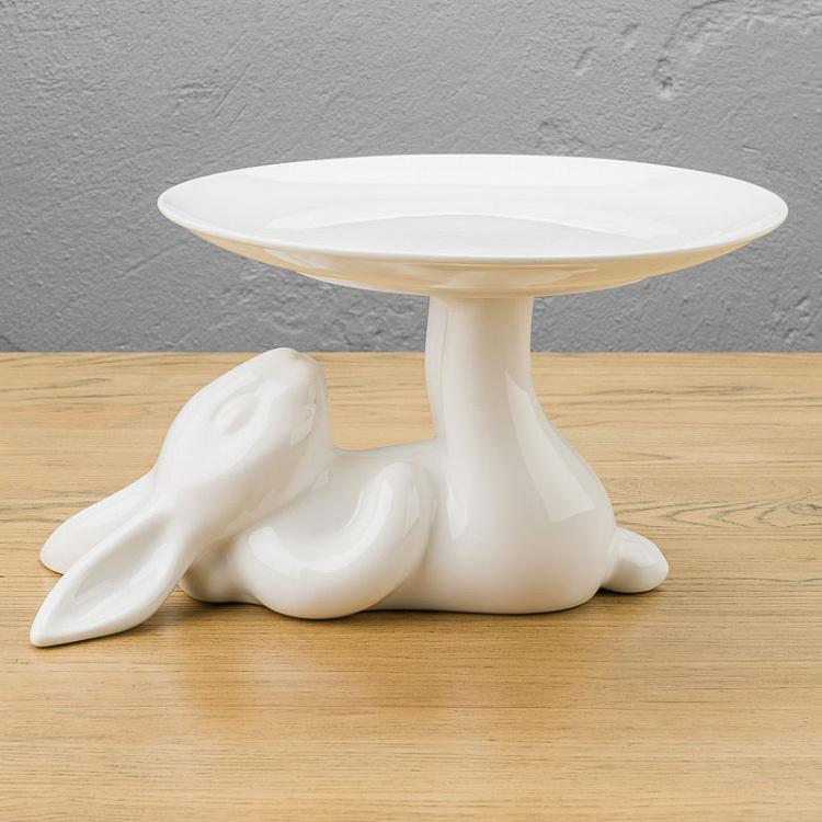 Сервировочная подставка-тортовница Кролик, L Decorative Plate Rabbit Large