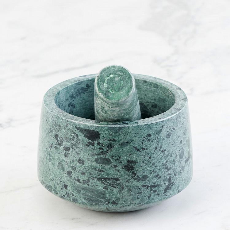 Ступка с пестиком из зелёного мрамора Green Marble Pestle And Mortar