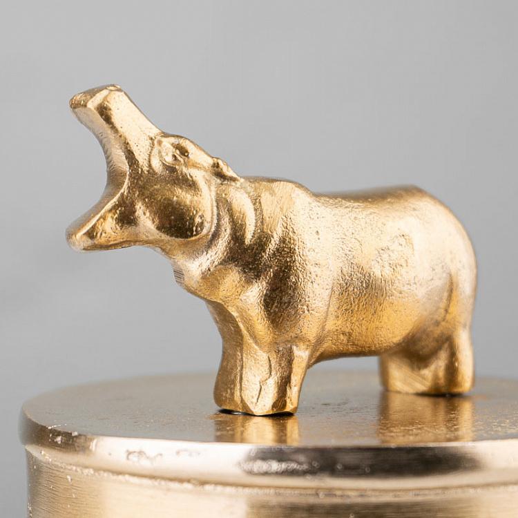 Ёмкость для хранения Золотой бегемот Decorative Jar With Hippo Figure Gold